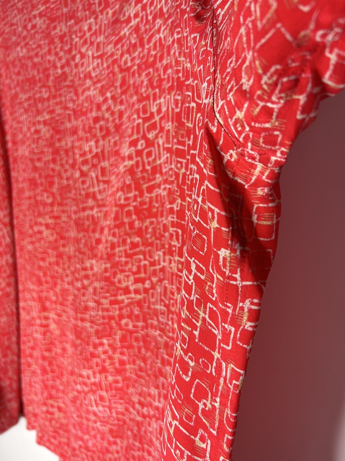 August Silk Basic Top Shell Abstract Printed Blou… - image 6