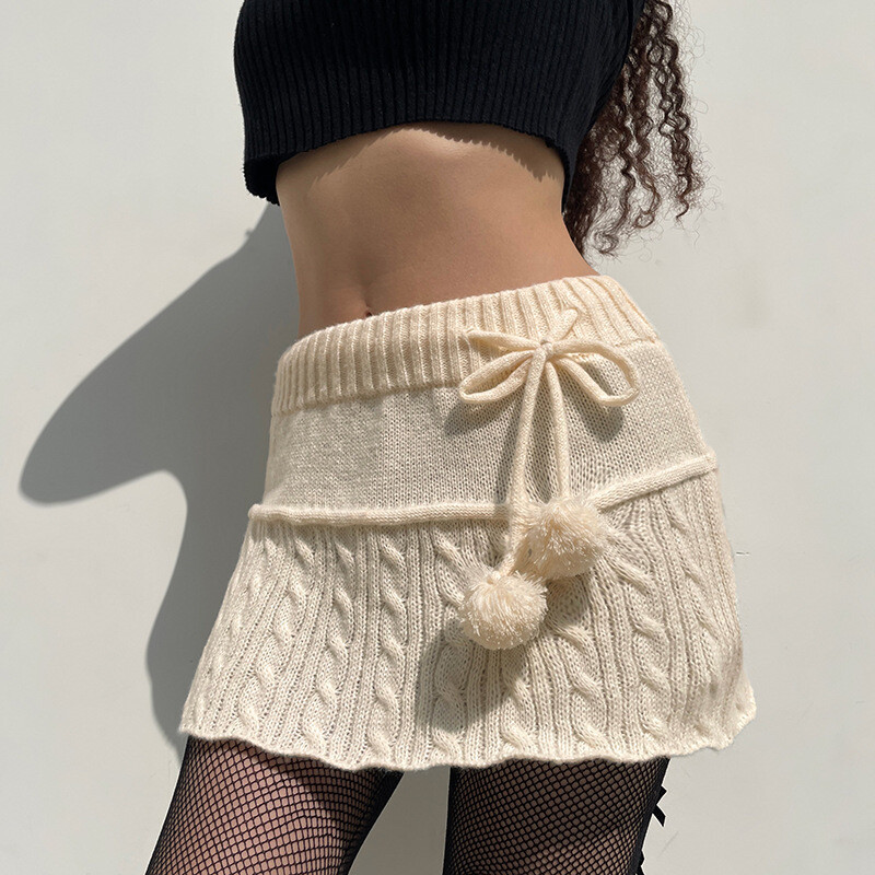Women's Braid Twist Knitted Skirts 