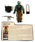 VINTAGE 1980'S G.I. JOE BEACH HEAD COMPLETE WITH FILE CARD AND WEAPONS EXCELLENT