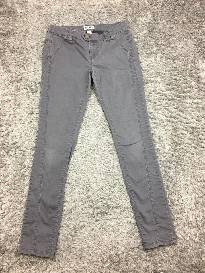 Pantalones Mudd ajustados caqui para mujer talla 1 gris elástico mezcla de algodón para niños Foto 3 de 4