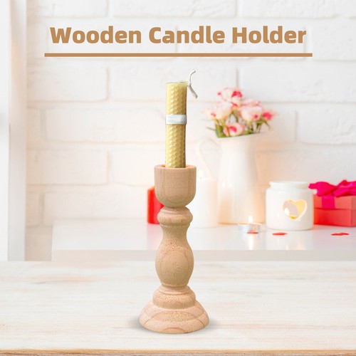 3Size Wooden Vintage Candlesticks Table Candle Holder Home Wedding Decors - Picture 6 of 21