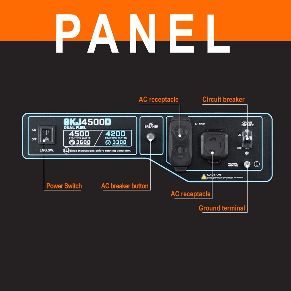 Genkins 4500 Watt Dual Fuel Generator Propane or Gas - Image 2 of 4