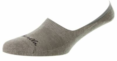 Pantherella Mens Stride Invisible Cushion Sole Socks - Light Grey Mix