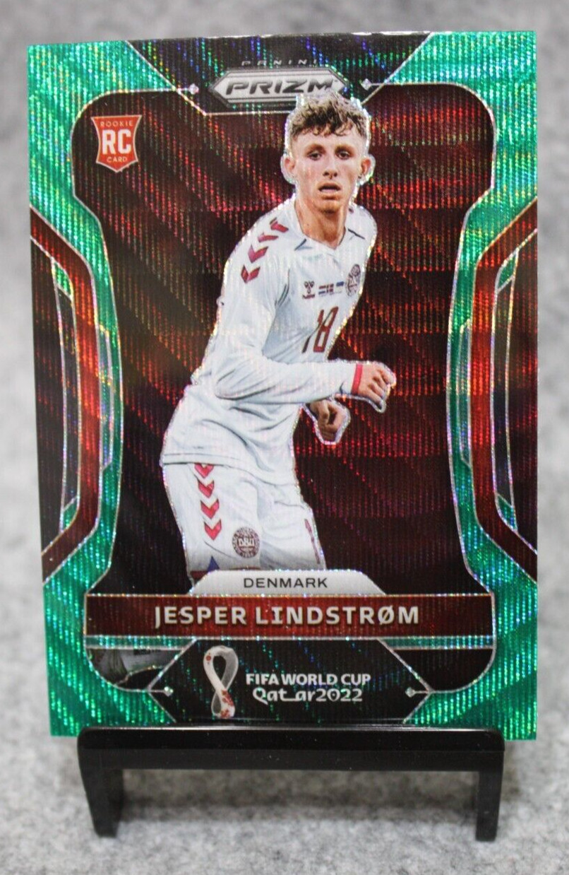2022 Panini Prizm World Cup Qatar #68 Jesper Lindstrom Green Wave RC Denmark