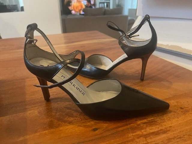 Peter Kaiser Leder Chevro 75709 High Heels Gr:37,5 - 4,5 Schwarz sandalette Neu - Bild 1 von 4