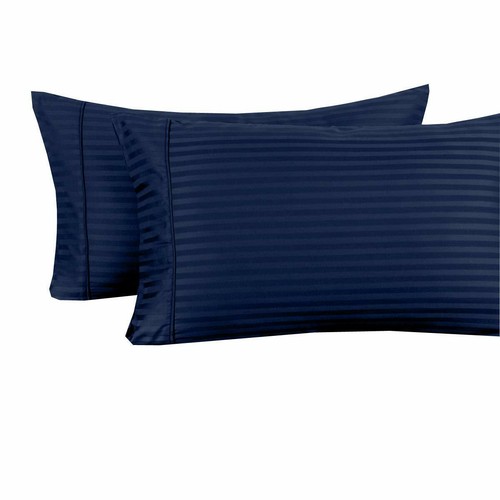 Paire de taies d'oreiller 100 % coton ensemble de taies d'oreiller rayées standard ou roi damas - Photo 12/14
