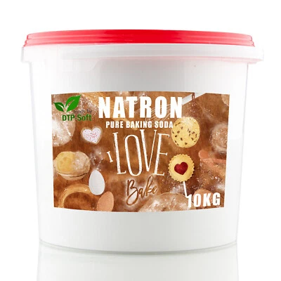 DTPSOFT 10kg Natriumhydrogencarbonat Baking Soda Natriumsalz| Natron E500 10 kg Eimer