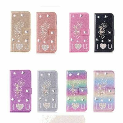 Flip Diamond Love Girl Phone Case For Huawei Mate 20 P20 P30 P40 Y9 Y6P Y7 Y6 Y5