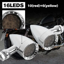 Motorcycle Bullet LED Turn Signal Blinker Running Lights Red Amber For Harley