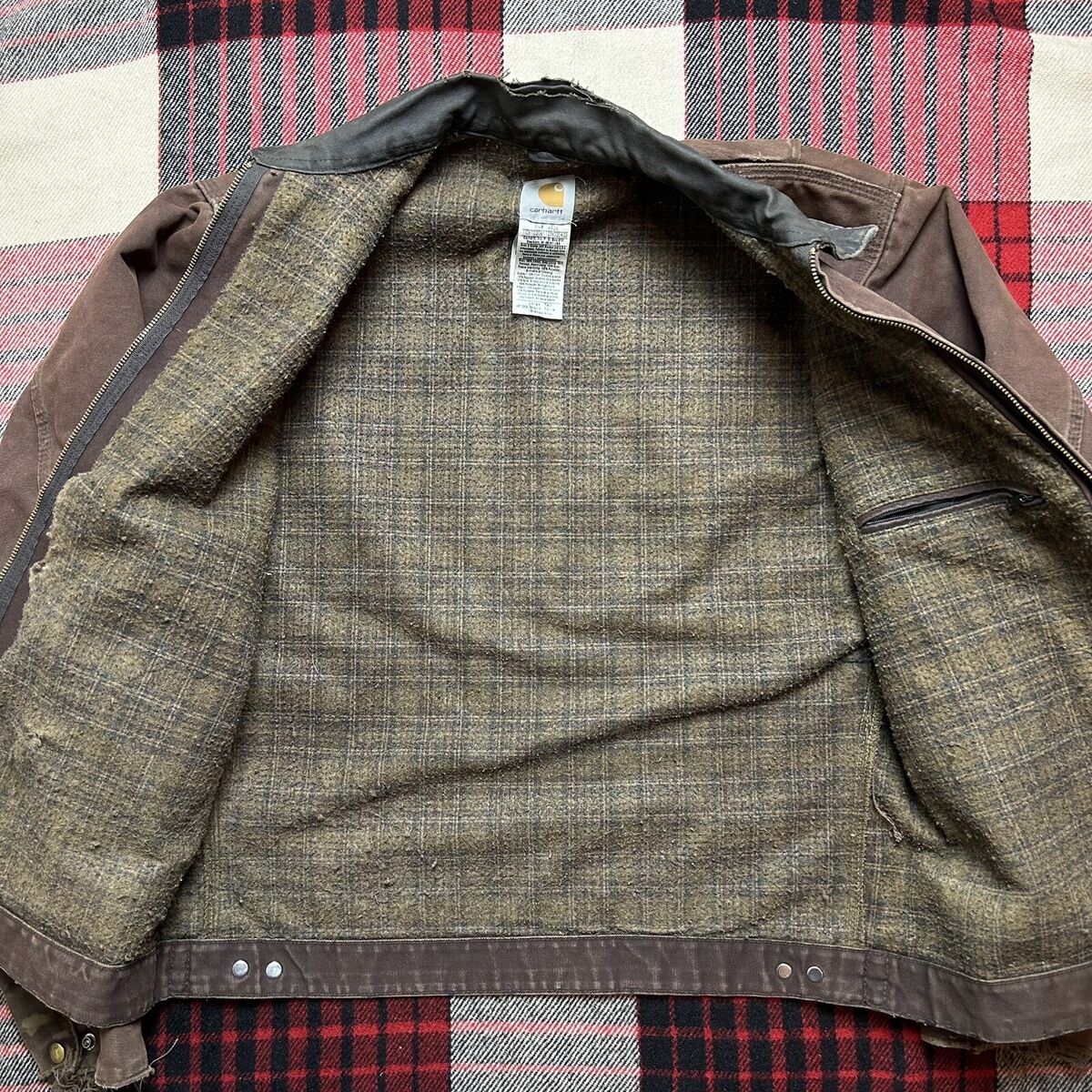 VTG Carhartt Detroit J97 DKB Jacket Made USA Blanket Lined VTG Carhartt Detroit J97 DKB Jacket Made USA Blanket Lined