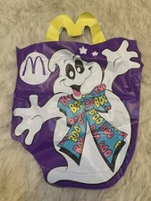 Vintage 1990 McDonalds Halloween Vinyl Trick or Treat Bag Ghost Unused Clean