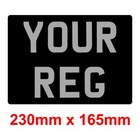 230mm x 165mm Classic Rear Scooter Reg Number Plates Lambretta Vespa Show Decals