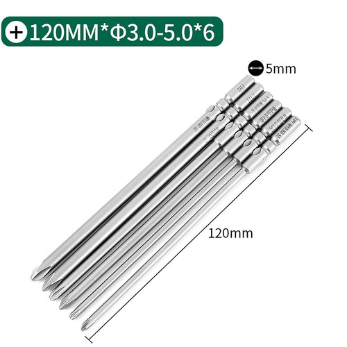 6mm Round Shank Magnetic Screwdriver Bit Phillips PH00 PH0 PH1 PH2 Long 50-150mm - Picture 18 of 55