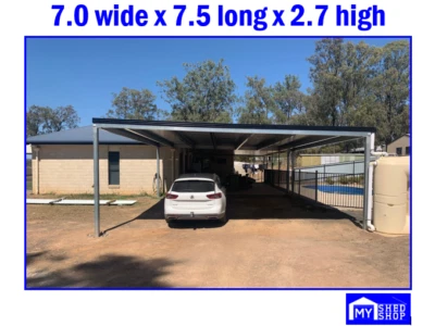 Carport Skillion Patio Awning 7w X 7 5lx2 7h Make A Shed Garage