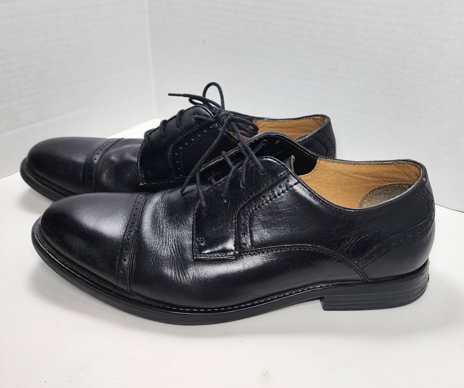 SAOLA Scarpe uomo Dockers pelle punta alare classiche Flyweight Oxford nere 12M