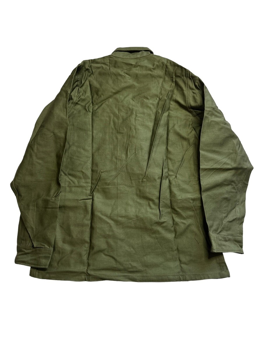 NOS 60s Vtg US Army OG-107 Sateen Cotton Utility Shirt 1960s NOS 60s Vtg US Army OG-107 Sateen Cotton Utility Shirt 1960s