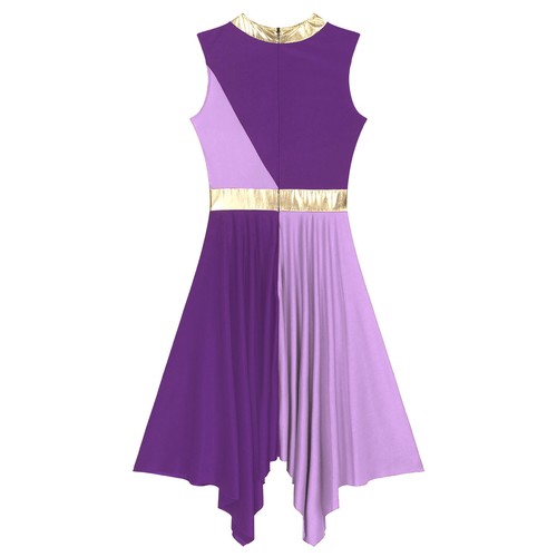 ·Women Color Block Praise Dance Dress Gown Worship Tunic Overlay Dresses Robe - Picture 73 of 83