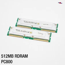 512MB 2x256MB Rdram PC800 Rimm ECC Samsung MR18R1628AF0-CM8 800-40 Server RAM