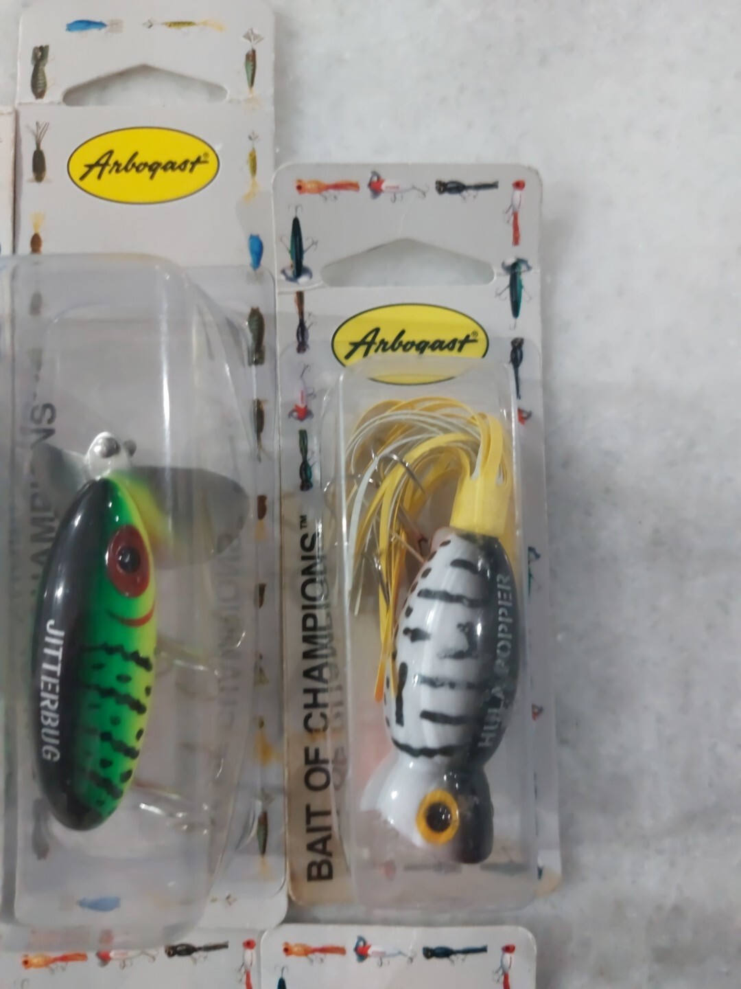 Lot Of 6 Arbogast Hula Poppers & Jitterbug 4 Colors 2in - Image 3