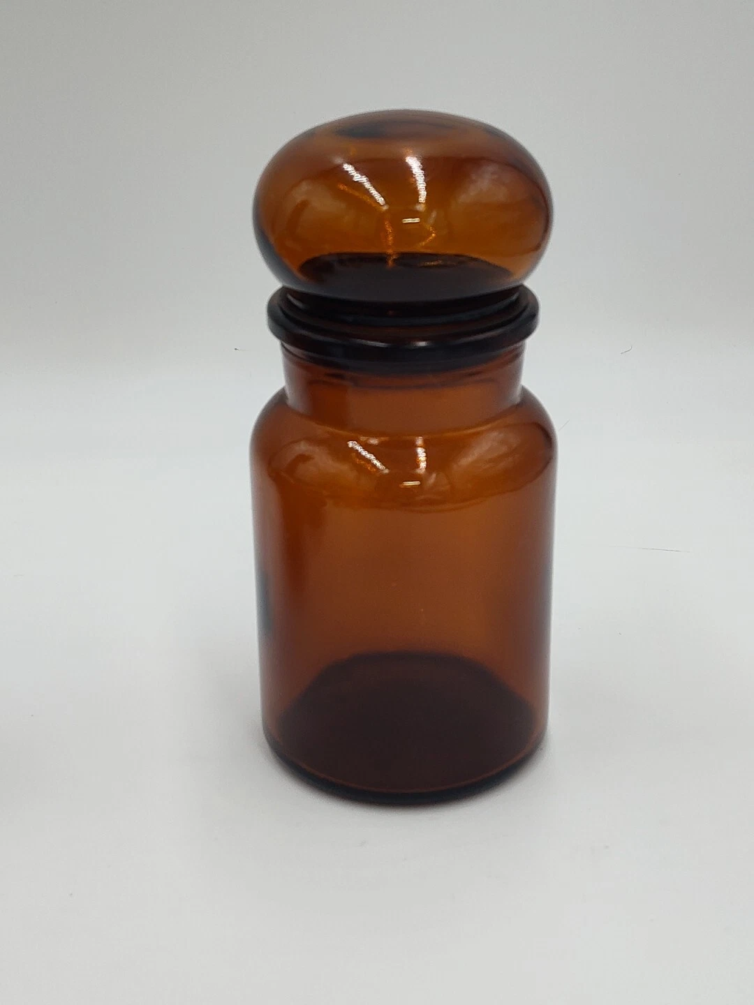 Brown Amber Colored Glass Belgium Apothecary Jar