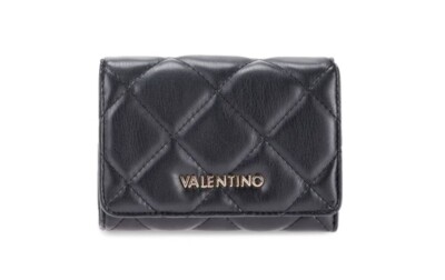 VALENTINO OCARINA Medium Wallet Schwarz, Damen-Geldbörse Portemonnaie Wallet
