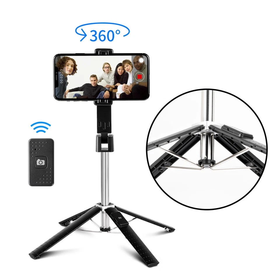 Selfie Stick Bluetooth Remote Phone Holder Stand Tripod For iPhone Universal
