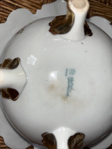 ¡EXQUISITO CUENCO DE PORCELANA NIPÓN PINTADO A MANO! ¡ROSAS Y PEONÍAS! ¡BORDE INUSUAL! - Imagen 6 de 12