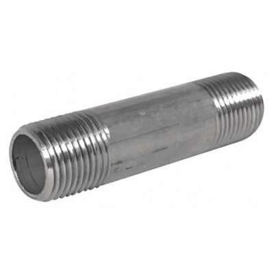 Zoro Select T4bnf14 1'' Mnpt X 10'' Tbe Stainless Steel Pipe Nipple Sch 40,
