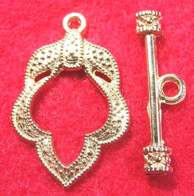 50Sets WHOLESALE Tibetan Platinum-Plated Detailed Toggle Clasps Connector Q0213
