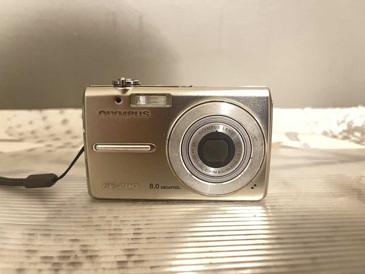 Olympus Digital Camera FE-280 8.0MP Silver Tested No Charger No Sd