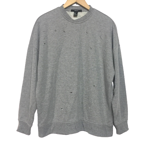 Forever 21 Mens Medium M Gray Crew Neck 
