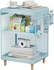 Girls Metal Side Table, Kid End Table with Storage for Living Room Bedroom