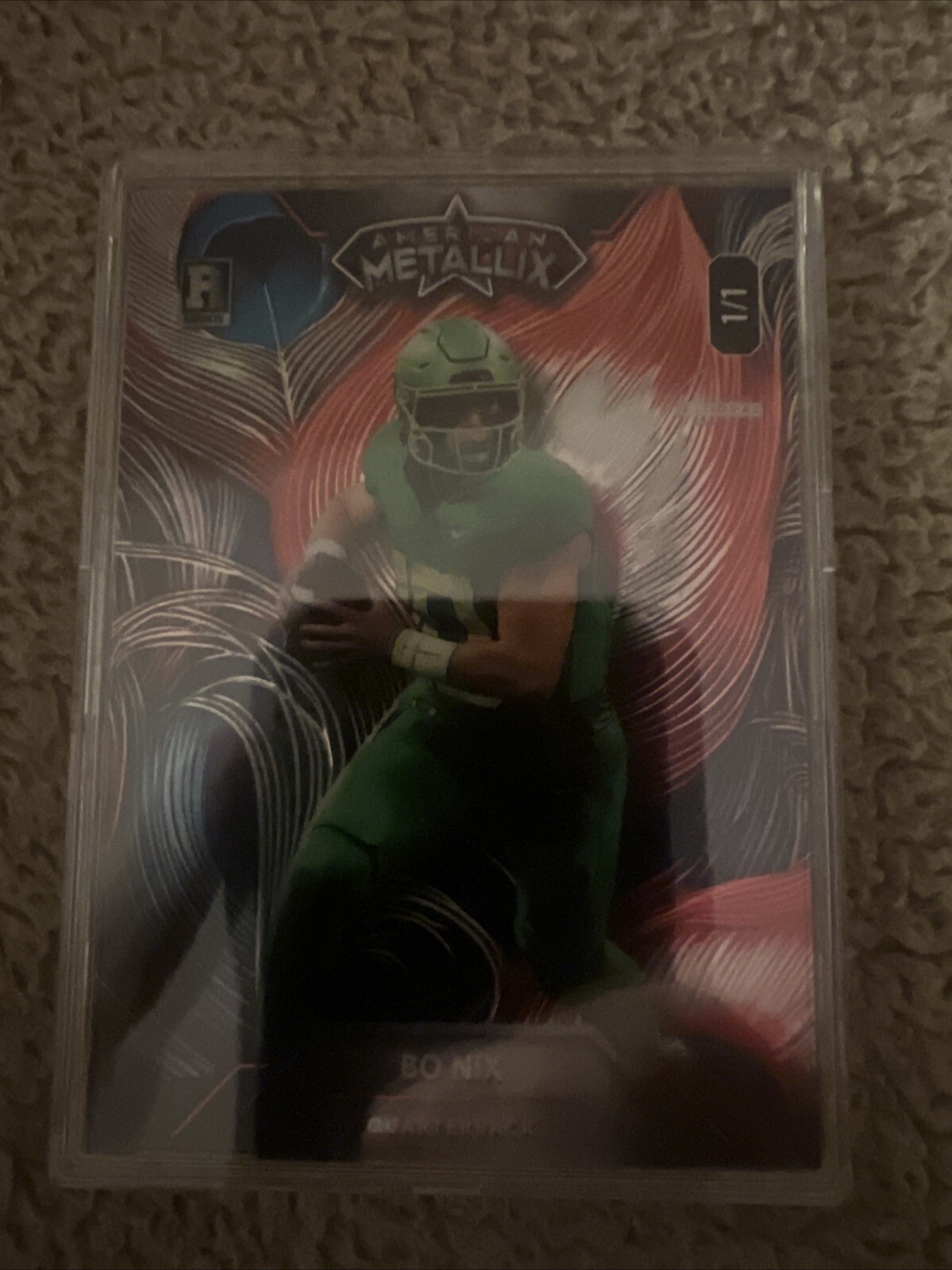 Rookie Bo Nix 1/1 Wild Card American Metallix 2023