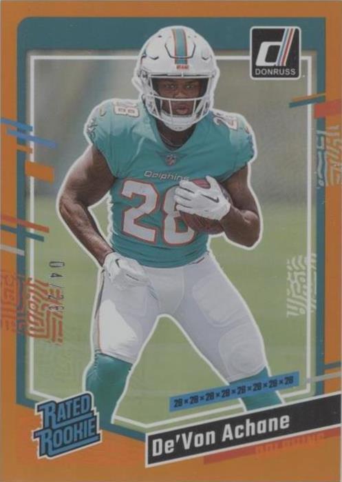 2023 Panini Donruss - Rated Rookie De'Von Achane #365 Jersey Number /28 ...