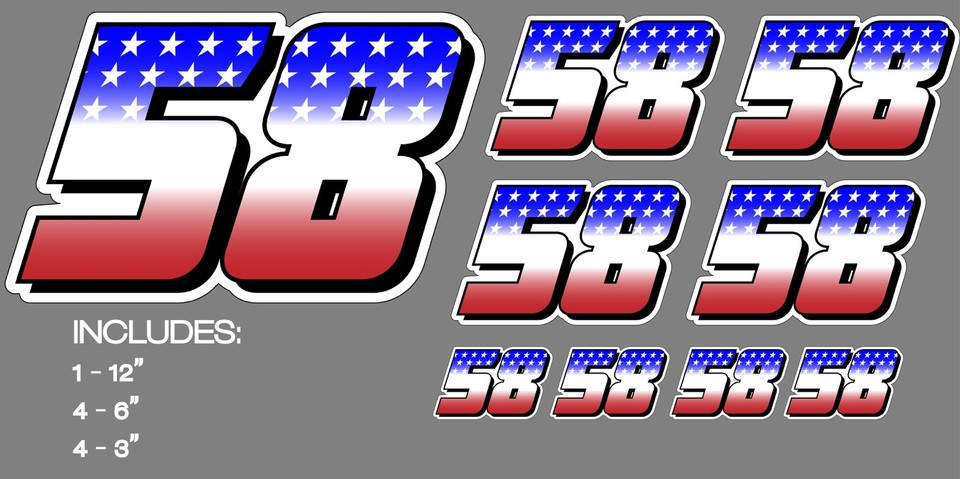Custom Race Car Numbers Vinyl Decal. Any Number Combination. Die Cut ...