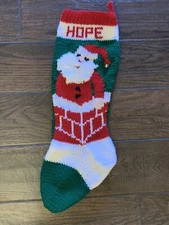 NEXT DAY SHIP! Hand knit Christmas Stocking-SANTA ~24" long ~ Personalized!