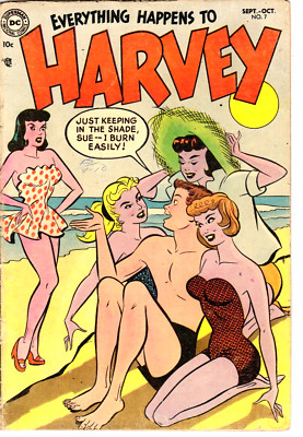 Everything Happens to Harvey # 7 (VG+ 4.5) 1954.  GGA Beach swimsuit cover.
