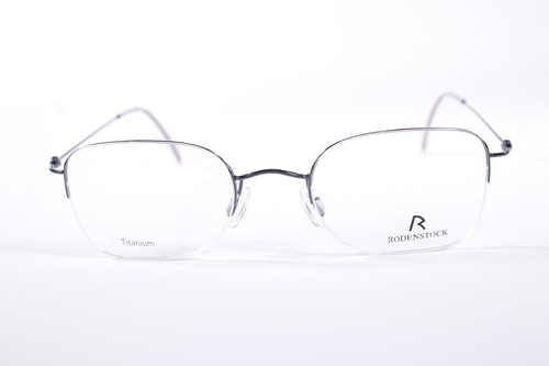 Rodenstock R 4436 JV286 occhiali da vista donna blu quadrati mezzo cerchio vintage nuovi con cl - Foto 3 di 4