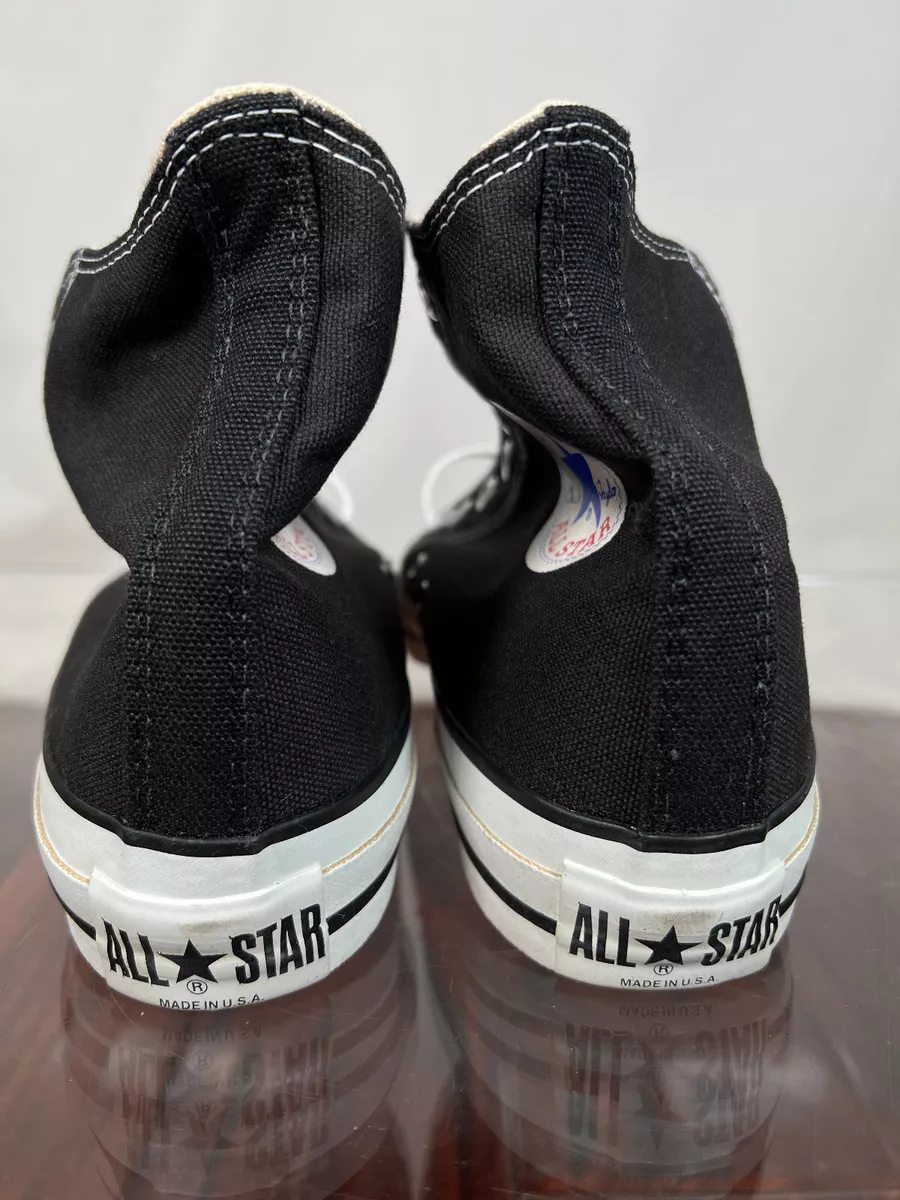 VTG 80s 90s Converse Chuck Taylor All Star High Top Black Mens 8 HTF Made In USA