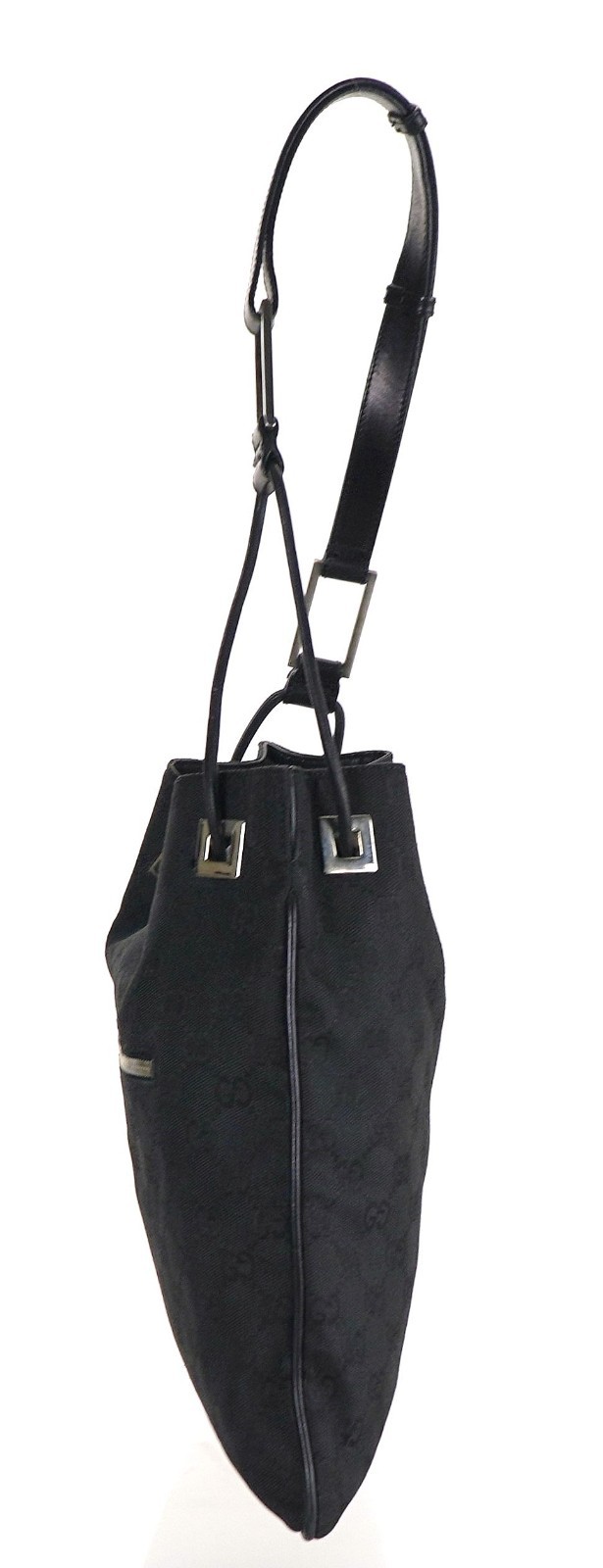 Authentic GUCCI Black Drawstring Hobo Shoulder Ba… - image 5