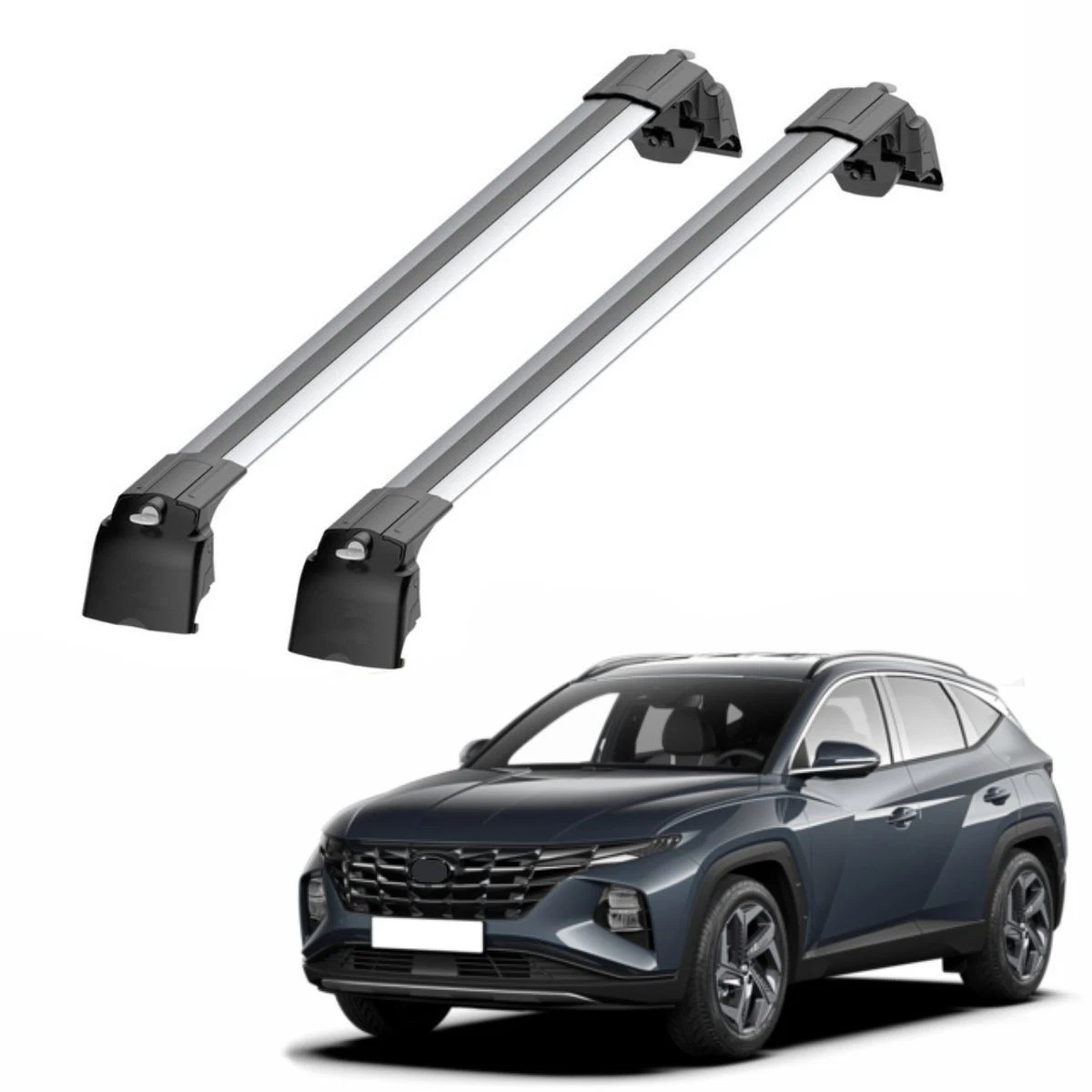 CHROMEMASTER Portapacchi da Tetto, Barre Tetto; Compatibile con Hyundai Atos Hatchback 1998-2003; Per il Trasporto di Box da Tetto, Portabiciclette, Scala | Struttura Leggera e Resistente in Alluminio