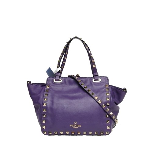 VALENTINO Purple Studded Flap Crossbody Bag Crossbody Bag