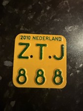 Vintage Moped Tag Plate License NEDERLAND THE NETHERLANDS 2010 Bike Scooter