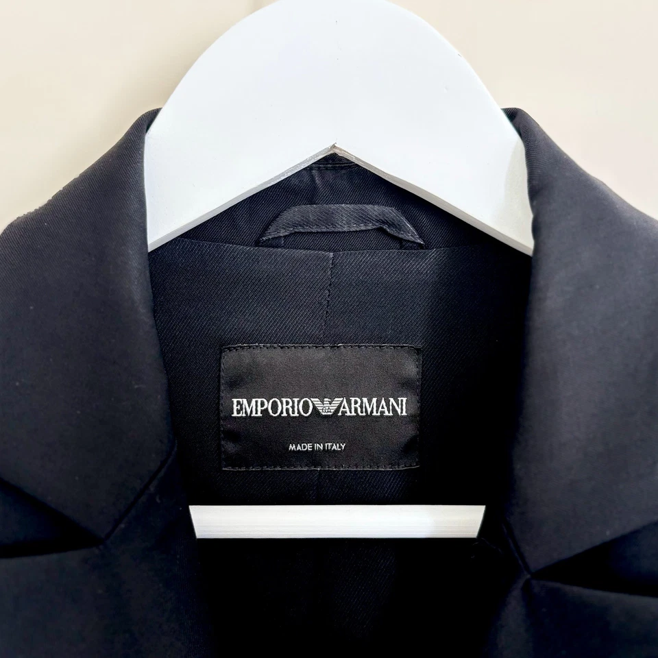 Emporio Armani 女式黑色双排扣夹克外套 IT 40/美国 4 码 — 第 4/4 张图片