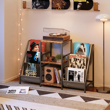 Record Player Stand, Turntable Stand with 3-Tier Vinyl Record Storage, Record Pl
