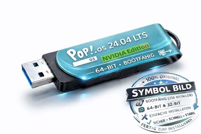 Pop!_OS 24.04 LTS NVIDIA Edition USB Stick   32 GB Marken USB Stick   Bootfähig