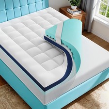 4 Inch Dual Layer Memory Foam Mattress Topper - 2 Inch 1000GSM Fluffy Soft Pi...