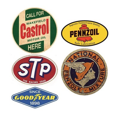5x Vintage Aufkleber STP Castrol Pennzoil Retro Oldtimer USA V6 V8 Hotrod 76 299