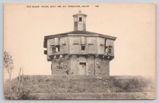 Old Block House Built 1808 North Edgecomb Maine ME Vintage Postcard