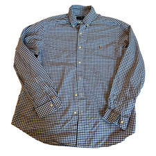 Polo Ralph Lauren Classic Fit Dress Shirt Mens Size XL Blue Gingham Button Up
